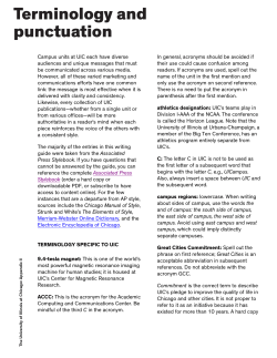 Terminology and punctuation - University of Illinois at Chicago