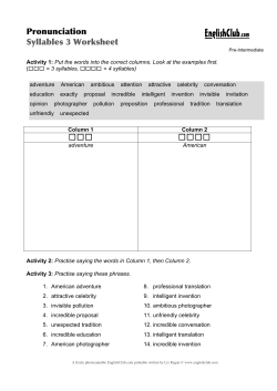 Syllables Worksheet - 3