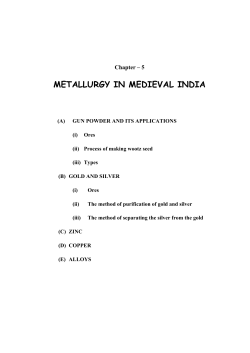 METALLURGY IN MEDIEVAL INDIA