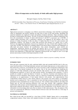 Effect of temperature on the density of whole milk under high pressure
