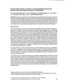 radiocarbon dating of shells and foraminifera from the