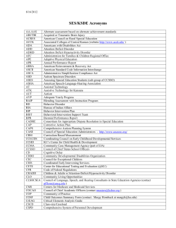 SES/KSDE Acronyms