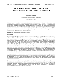 tracing a model for euphemism translation, a
