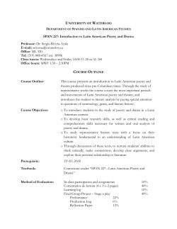 SPAN 227: Introduction to Latin American Poetry and Drama