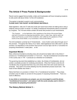 The 2017 Article V Press Packet - State Legislators` Article V Caucus
