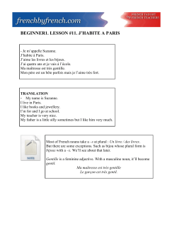 Beginner1. Lesson #11. J`habite &agrave; Paris