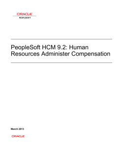 PeopleSoft HCM 9.2: Human Resources Administer Compensation