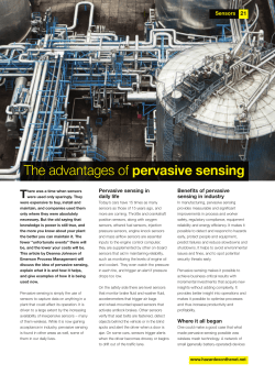 The advantages of pervasive sensing