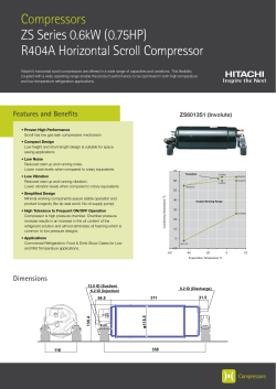 Compressors ZS Series 0.6kW (0.75HP) R404A Horizontal Scroll