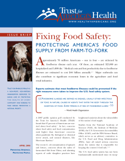 Fixing Food Safety - Trust for America`s Health