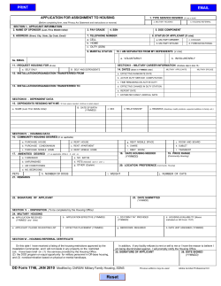 Housing Application DD1746