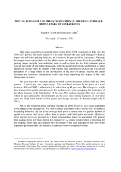 PRICING BEHAVIOR AND THE INTRODUCTION OF THE EURO