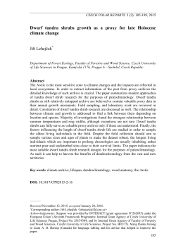 Dwarf tundra shrubs growth as a proxy for late Holocene climate