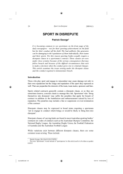 sport in disrepute