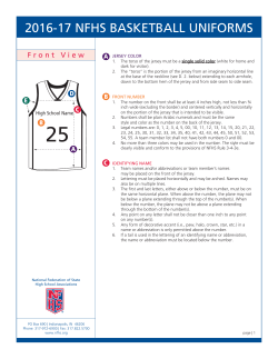 Basketball Uniform Rules - 2016-17