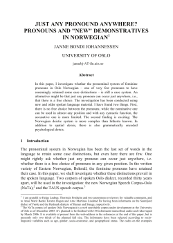 JUST ANY PRONOUND ANYWHERE? PRONOUNS AND "NEW