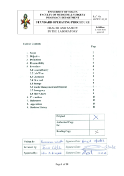 STANDARD OPERATING PROCEDURE HEALTH AND SAFETY IN