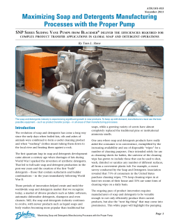 Maximizing Soap and Detergents Manufacturing Processes