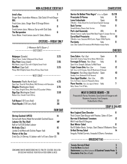 lunch menu - Blue Seafood Bar