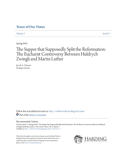 The Supper that Supposedly Split the Reformation