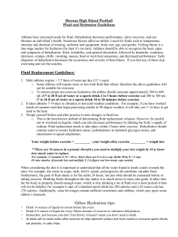 Fluid Replacement Guidelines