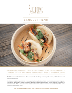 Catering Menus - Shelborne South Beach