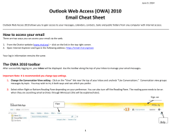 Outlook Web Access (OWA) 2010 Email Cheat Sheet