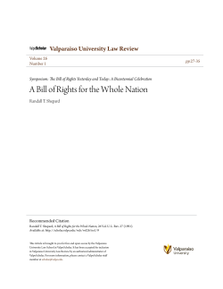 A Bill of Rights for the Whole Nation - ValpoScholar