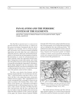 pan-slavism and the periodic system of the elements