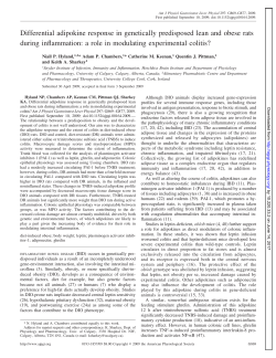 Differential adipokine response in genetically predisposed lean and
