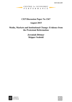 Media, Markets and Institutional Change