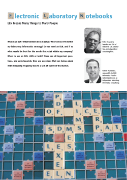 lectronic aboratory otebooks