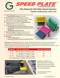 The Choice for Flat Plate Dowel Systems