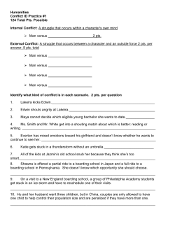 Internal Conflict: A struggle that occurs within a character`s own mind