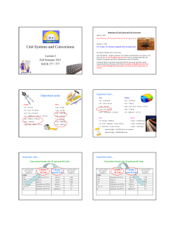 Unit Systems and Conversions