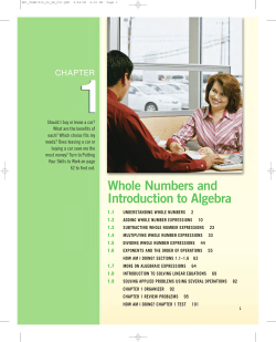 Whole Numbers and Introduction to Algebra