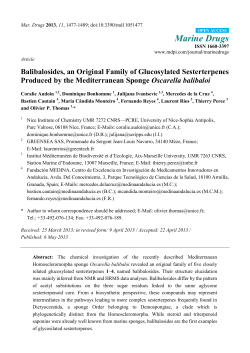 Balibalosides, an Original Family of Glucosylated Sesterterpenes
