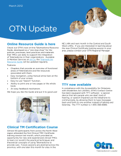 OTN Update, March 2012