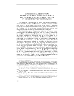 congressional restrictions on the president`s appointment power and