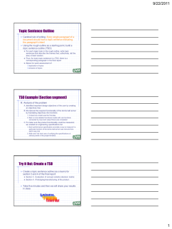 Topic Sentence Outline