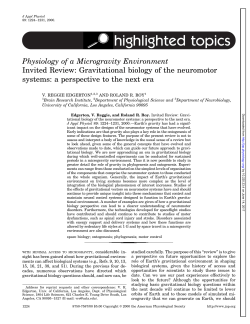 Invited Review: Gravitational biology of the neuromotor systems: a