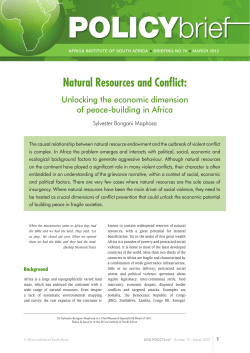 Natural Resources and Conflict