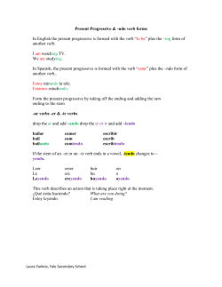 ndo verb forms In English the present progressive is formed with the
