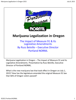 Marijuana Legalization in Oregon