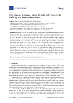 Selection of colloidal silica grouts with respect to gelling and erosion
