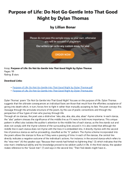 Purpose of Life: Do Not Go Gentle Into That