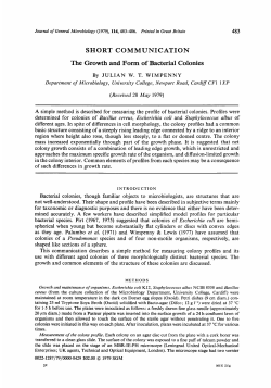 SHORT COMMUNICATION The Growth and Form of Bacterial