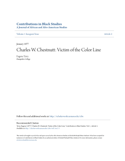 Charles W. Chestnutt: Victim of the Color Line