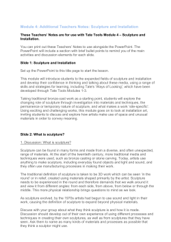 Module 4: Additional Teachers Notes: Sculpture and Installation