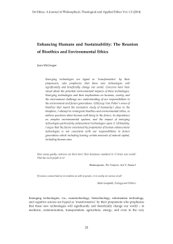 Enhancing Humans and Sustainability: The Reunion of Bioethics